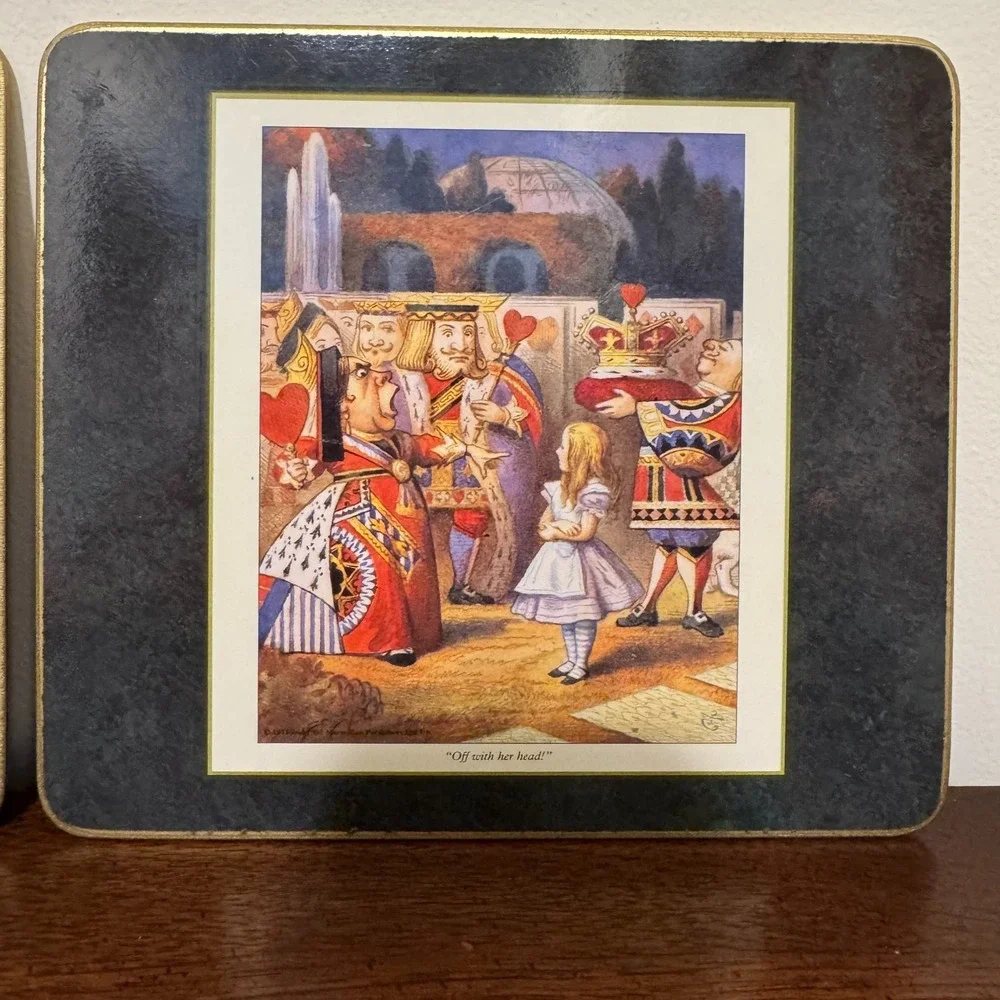 Vintage Alice in Wonderland Placement Set 3 Cloverleaf MacMillan 1993  8.5x7.5